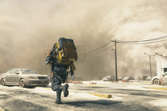 The player tries to navigate a sandstorm in death stranding 2.  